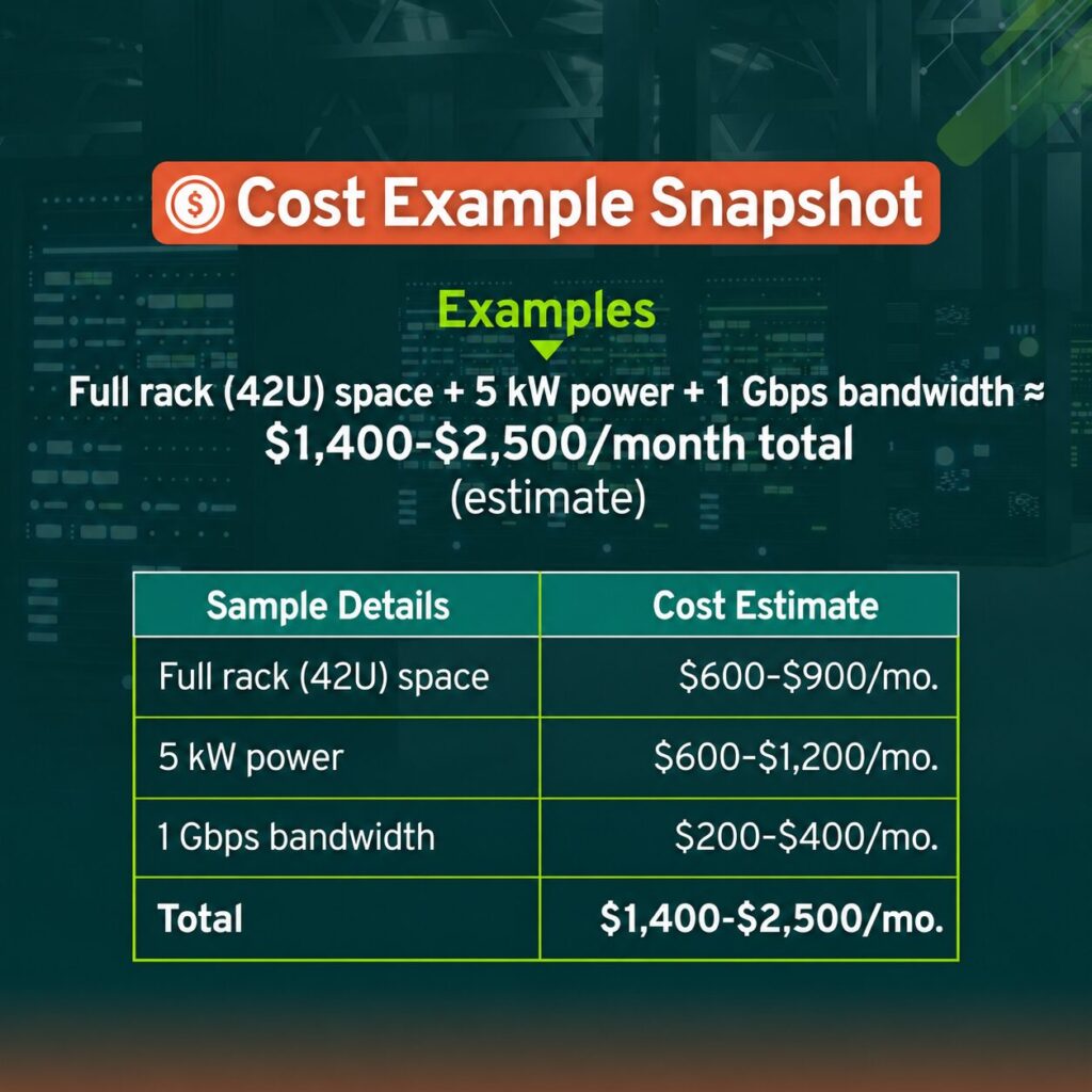 Colocation Pricing Example Snapshot