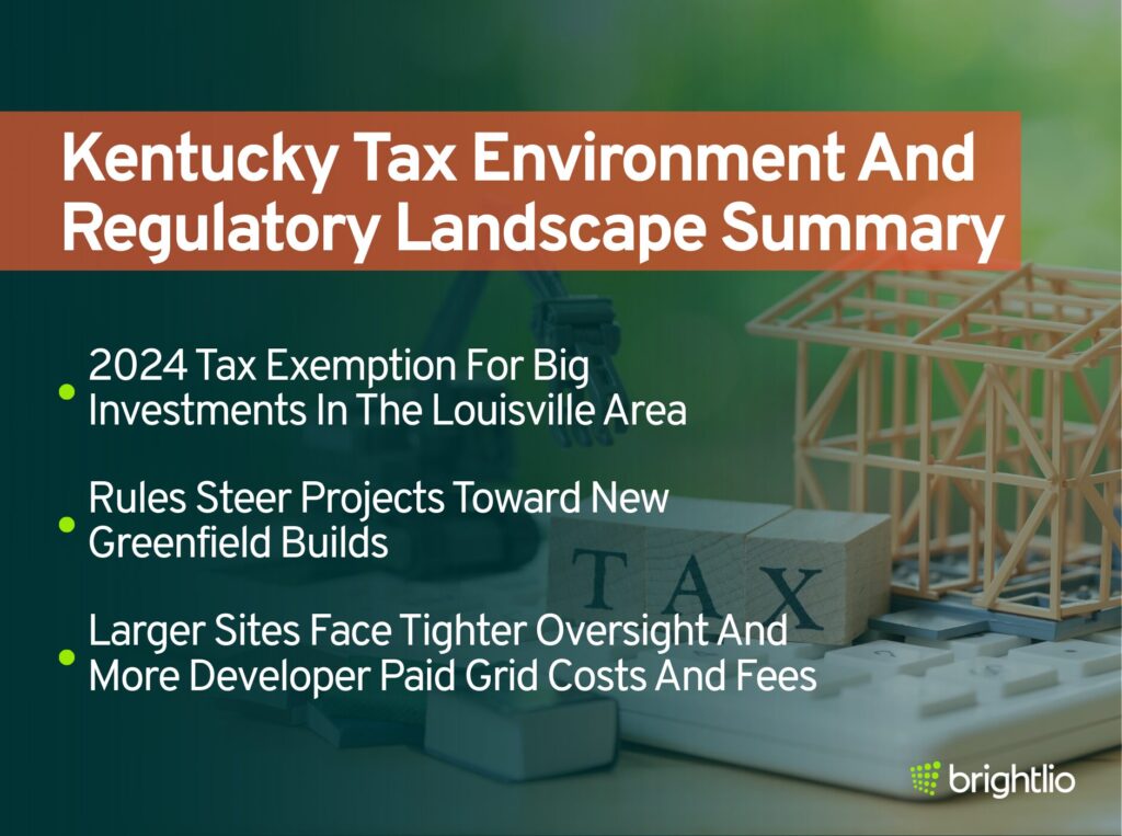 Kentucky Tax Environment And Regulatory Landscape Summary for Data Centers