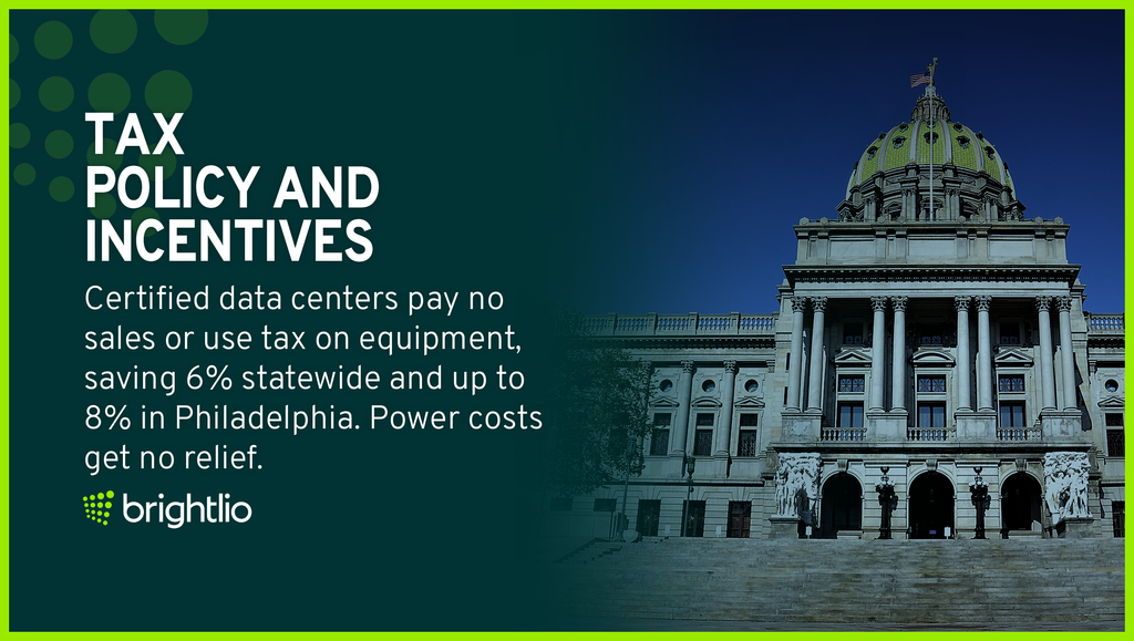 Tax Policy And Incentives for Colocation in Pennsylvania Shown Through the Pennsylvania State Capitol Dome and Steps in Harrisburg